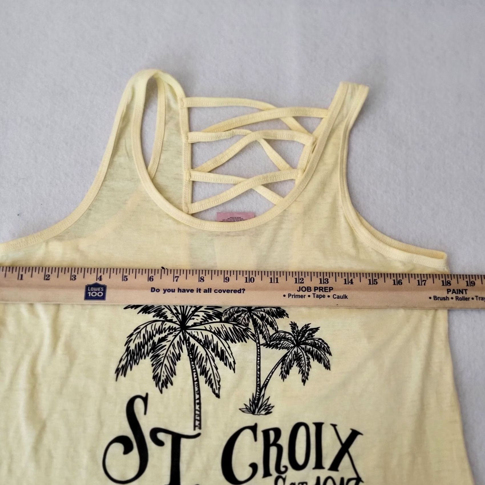 Vintage KIWI & PUNCH JUNION'S ST.CROIX Print Tank Top L WOMEN Sleeveless Round Neck Yellow Cotton Blend, Polyester XS? Size L / US 10 / IT 46 - 5 Thumbnail