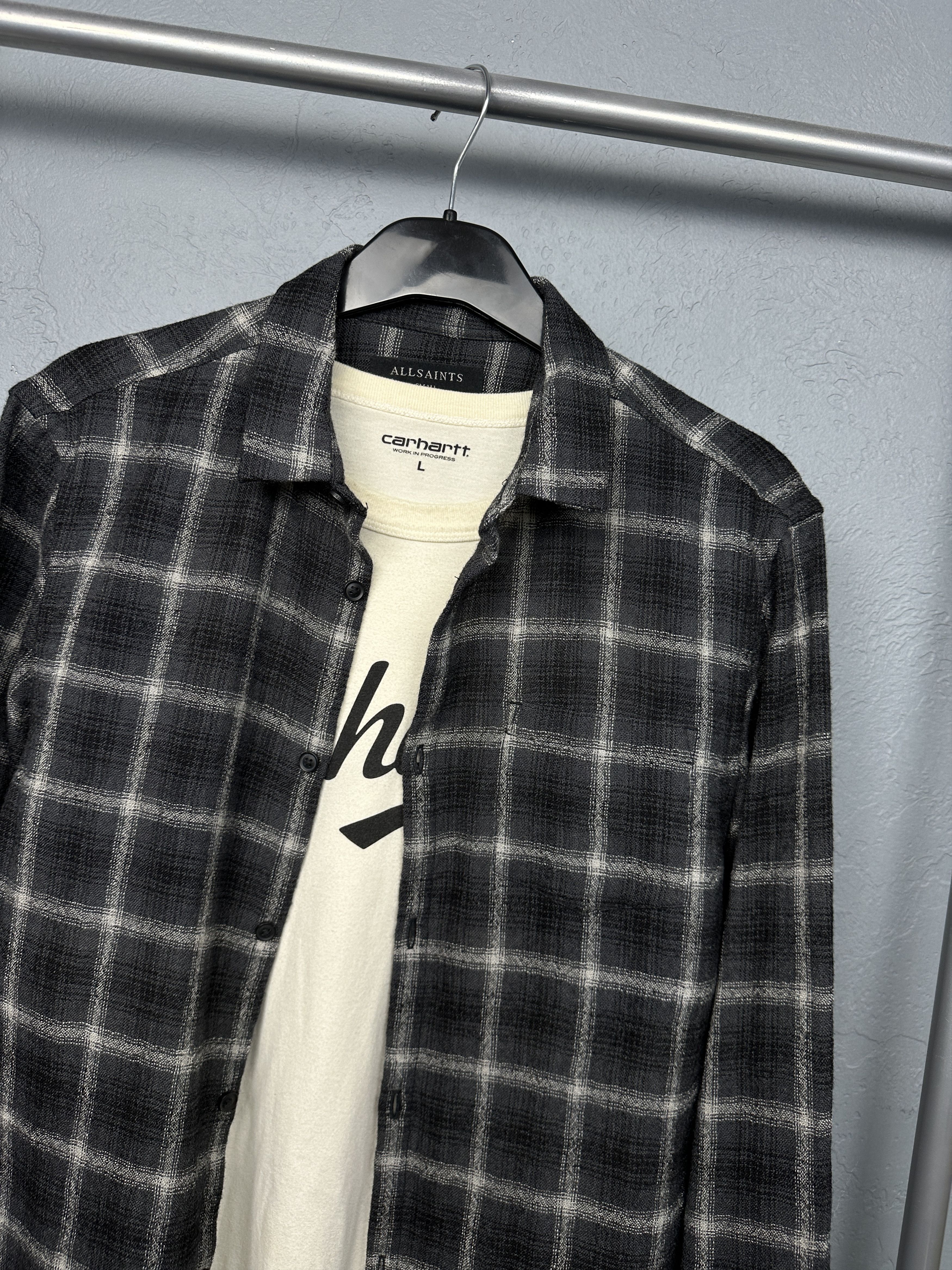 Allsaints Allsaints Mens Crenshaw Wool Flannel Plaid Shirt Size US S / EU 44-46 / 1 - 2 Thumbnail