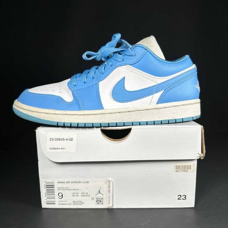 image of Wmns Air Jordan 1 Low 'unc' Pre-Owned Womens Sneakers Size 9 in Blue