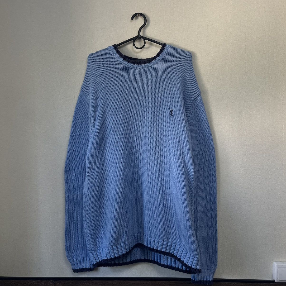 Yves Saint Laurent Blue YSL Sweater Knit Size US XL / EU 56 / 4 - 1 Thumbnail