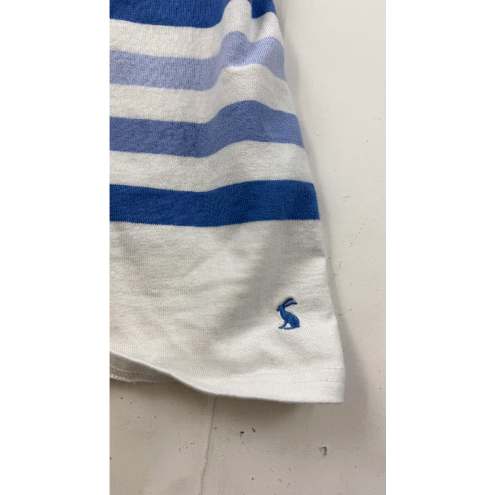 Vintage Joules T-Shirt Dress Womens 10 Blue White Striped Short Sleeve Riviera Nautical Dress - Short Size L / US 10 / IT 46 - 2 Thumbnail