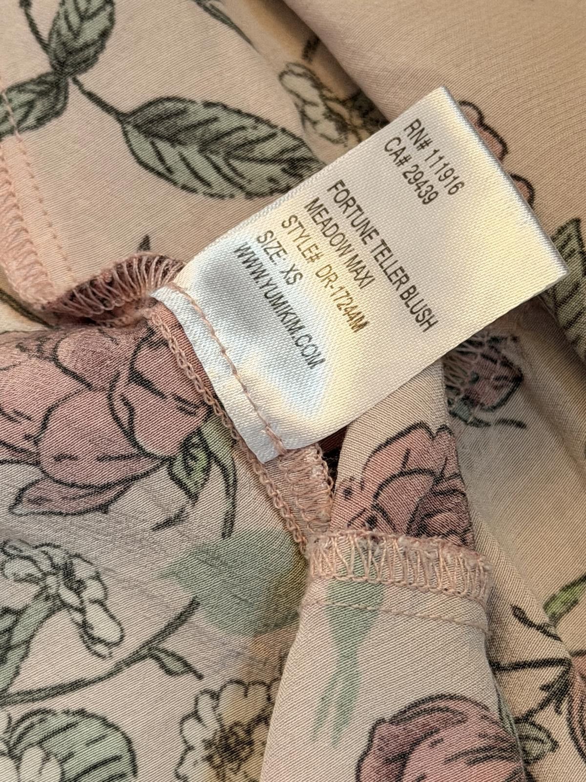 Other Yumi Kim Meadow Maxi Pink Roses Dress Ruffle Hi Low Sleeves Size XS / US 0-2 / IT 36-38 - 6 Thumbnail