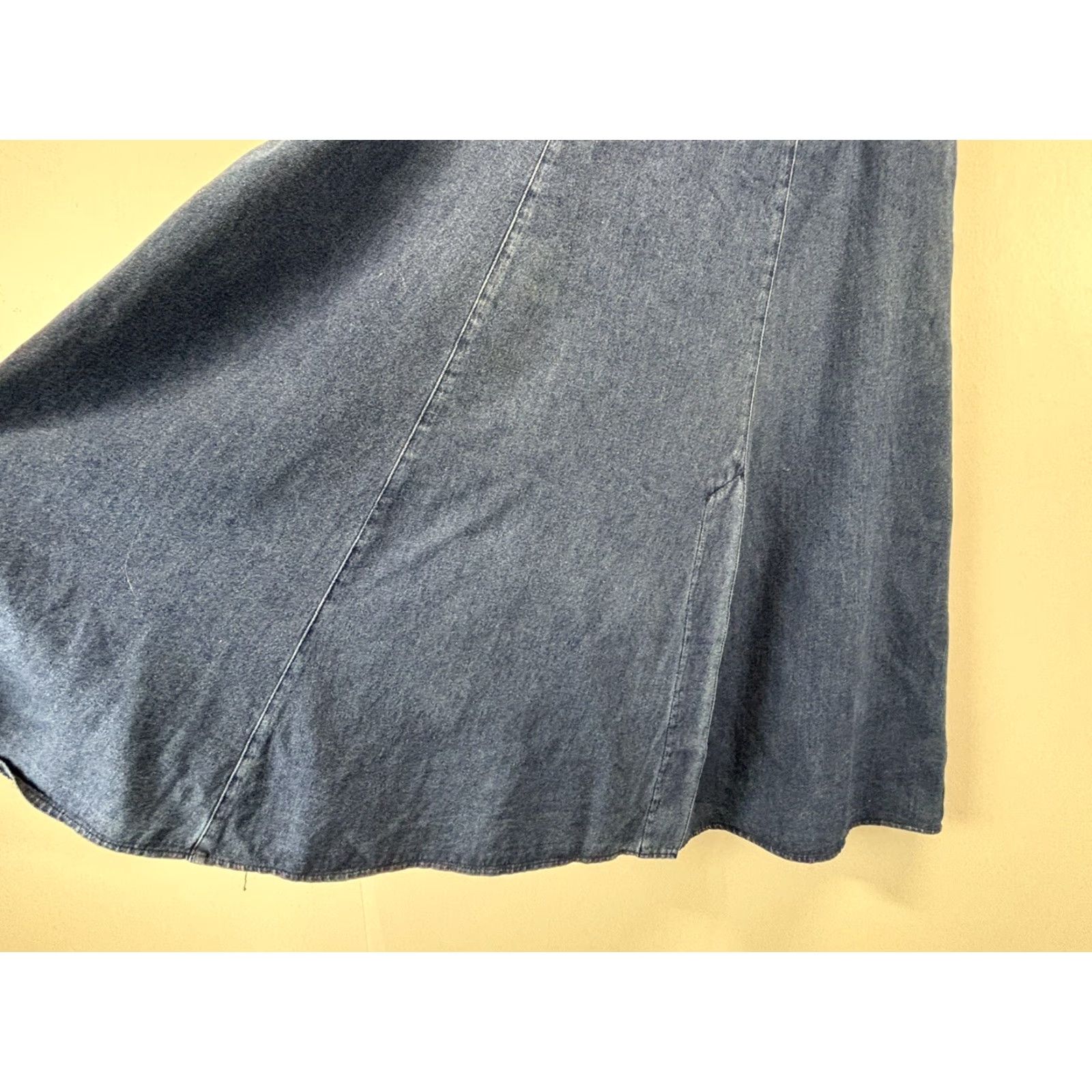 Denime VINTAGE City Girl Sports Denim Maxi Skirt WOMENS 10 Blue Western Pockets Side Slit 90s Size 32" / US 10 / IT 46 - 5 Thumbnail