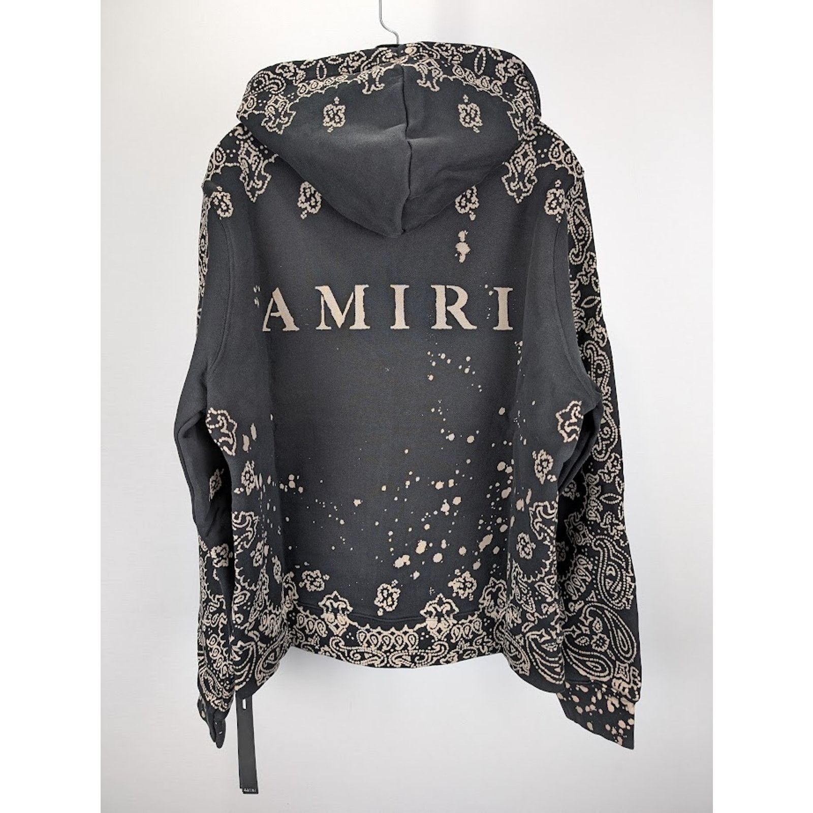 【大人気】AMIRI Bandana フーディ AMIRI: Black & White Bandana Hoodie | SSENSE