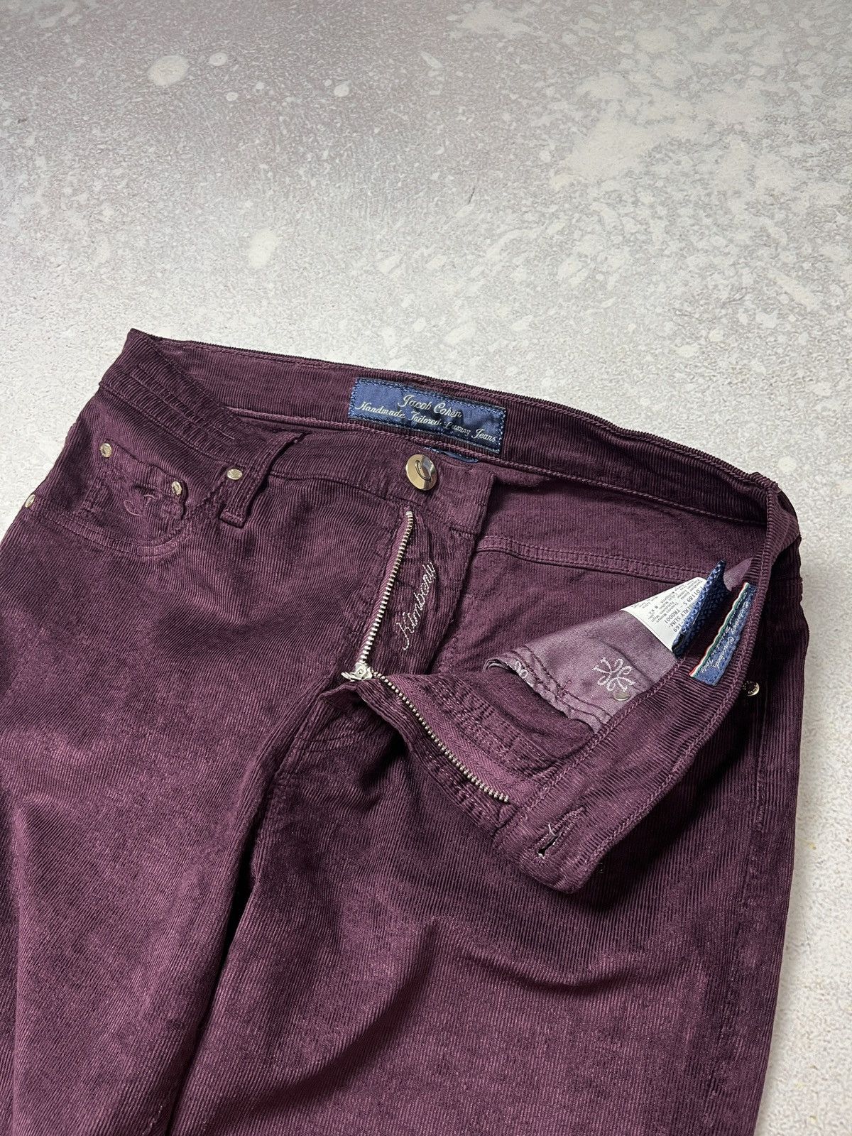 Jacob Cohen JACOB COHEN Purple Kimberly Slim Handmade Tailored Trousers Size 29" - 8 Thumbnail