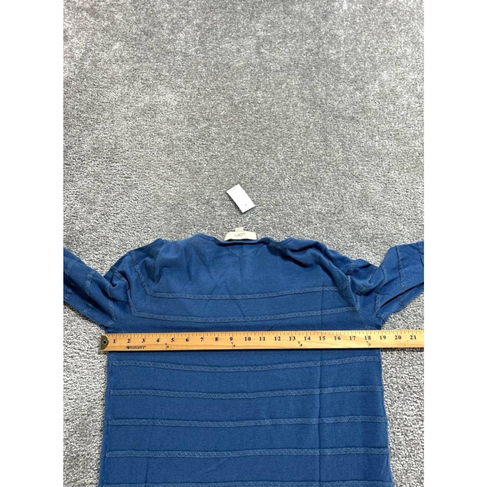 Ann Taylor Ann Taylor Loft Sweater Womens Medium Blue Cotton Knit Pullover Crew Neck Long Sleeve Lightweight Easy Care Size M / US 6-8 / IT 42-44 - 4 Thumbnail