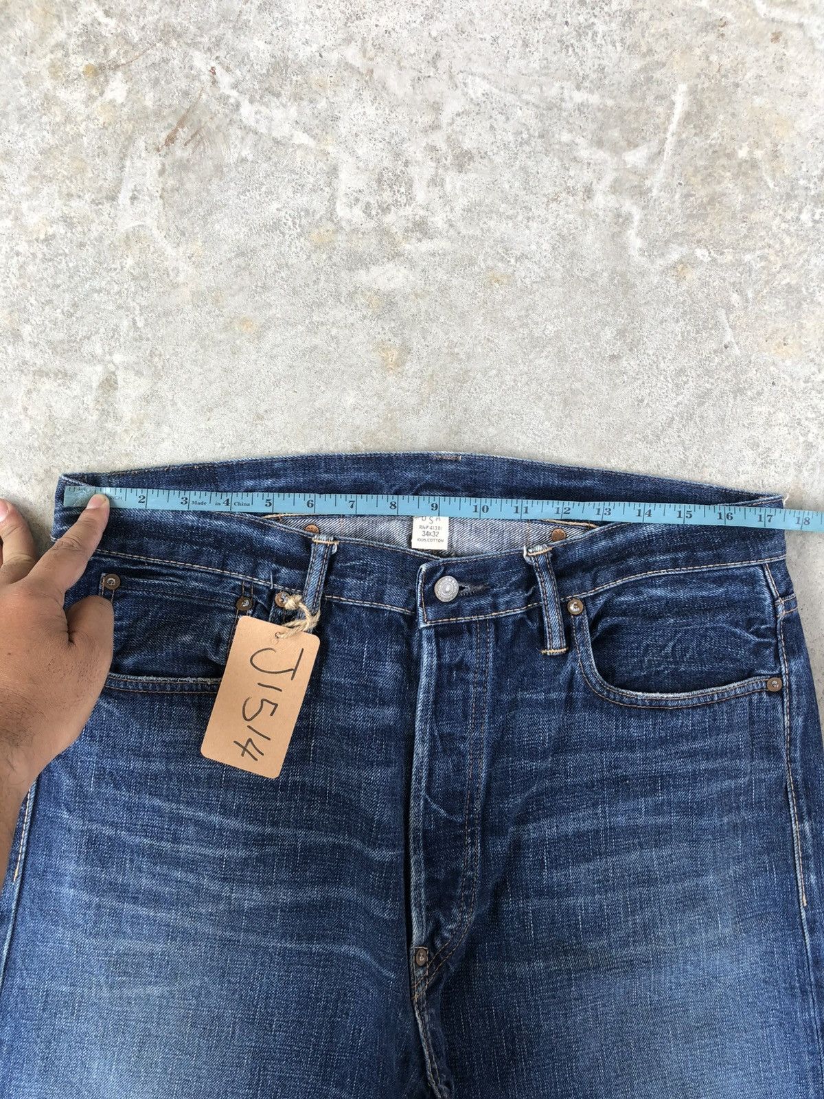 RRL Ralph Lauren Vintage Double RL 081 Selvedge Denim Buckle Back Distressed Size US 34 / EU 50 - 25 Thumbnail