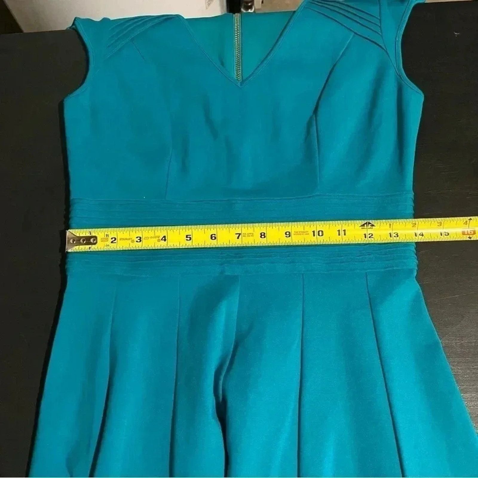 Other Eliza J Fit & Flare Dress Teal Pleats Sz 6 Cap Sleeves Size M / US 6-8 / IT 42-44 - 7 Thumbnail