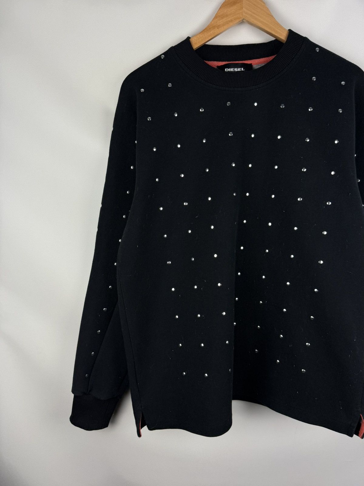 Diesel Diesel Men’s Crewneck Studded Grunge Sweatshirt Pullover Size US M / EU 48-50 / 2 - 2 Thumbnail