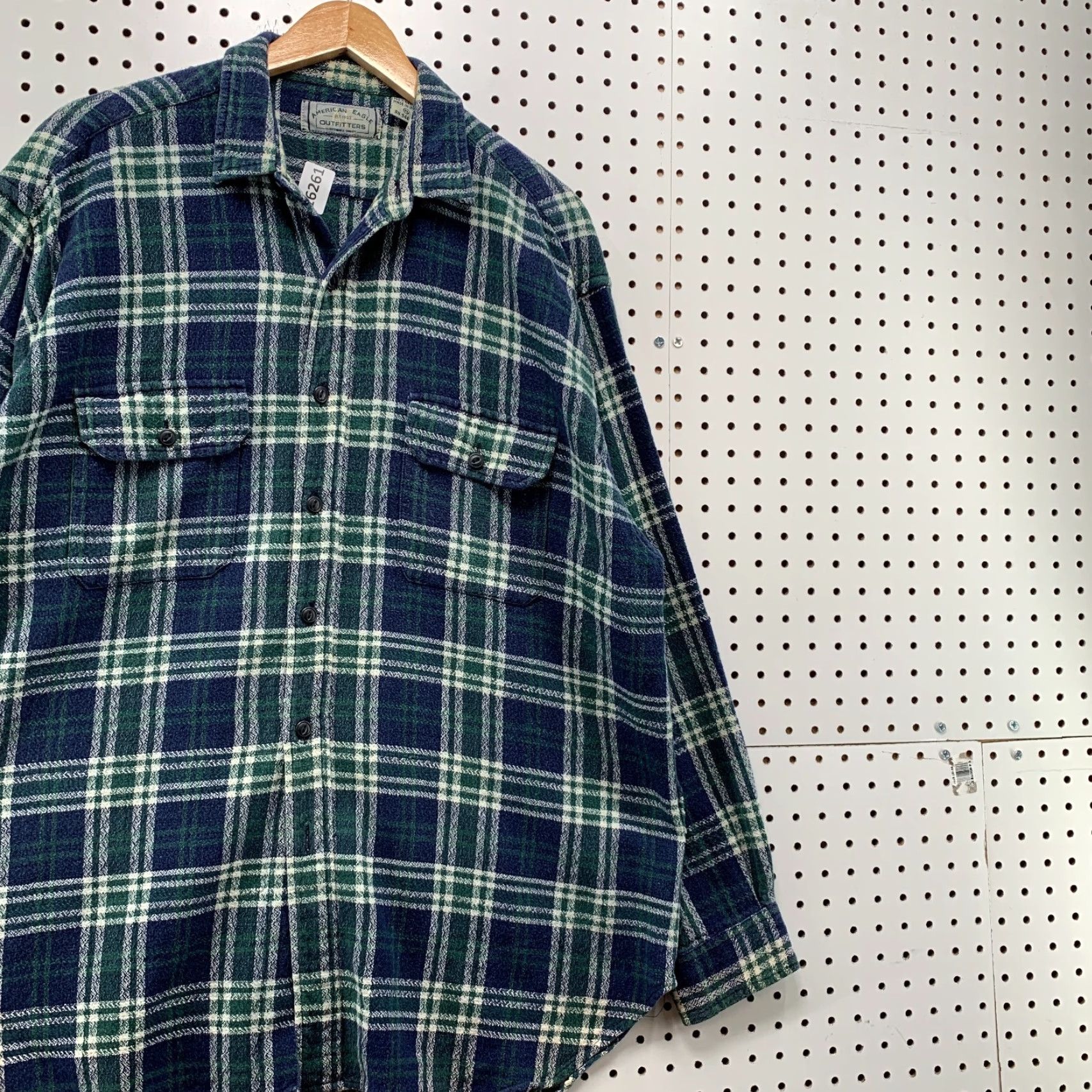 American Eagle Outfitters VINTAGE American Eagle Shirt Plaid Knit Button-Up Adult XL Green 90s Mens Size US XL / EU 56 / 4 - 4 Thumbnail