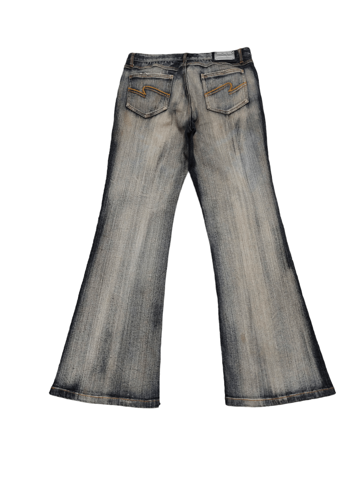 If Six Was Nine × Le Grande Bleu (L.G.B.) × Tornado Mart Flare Jeans Jouer Aur Faded Wash Denim Bootcut Y2k Size US 32 / EU 48 - 11 Thumbnail