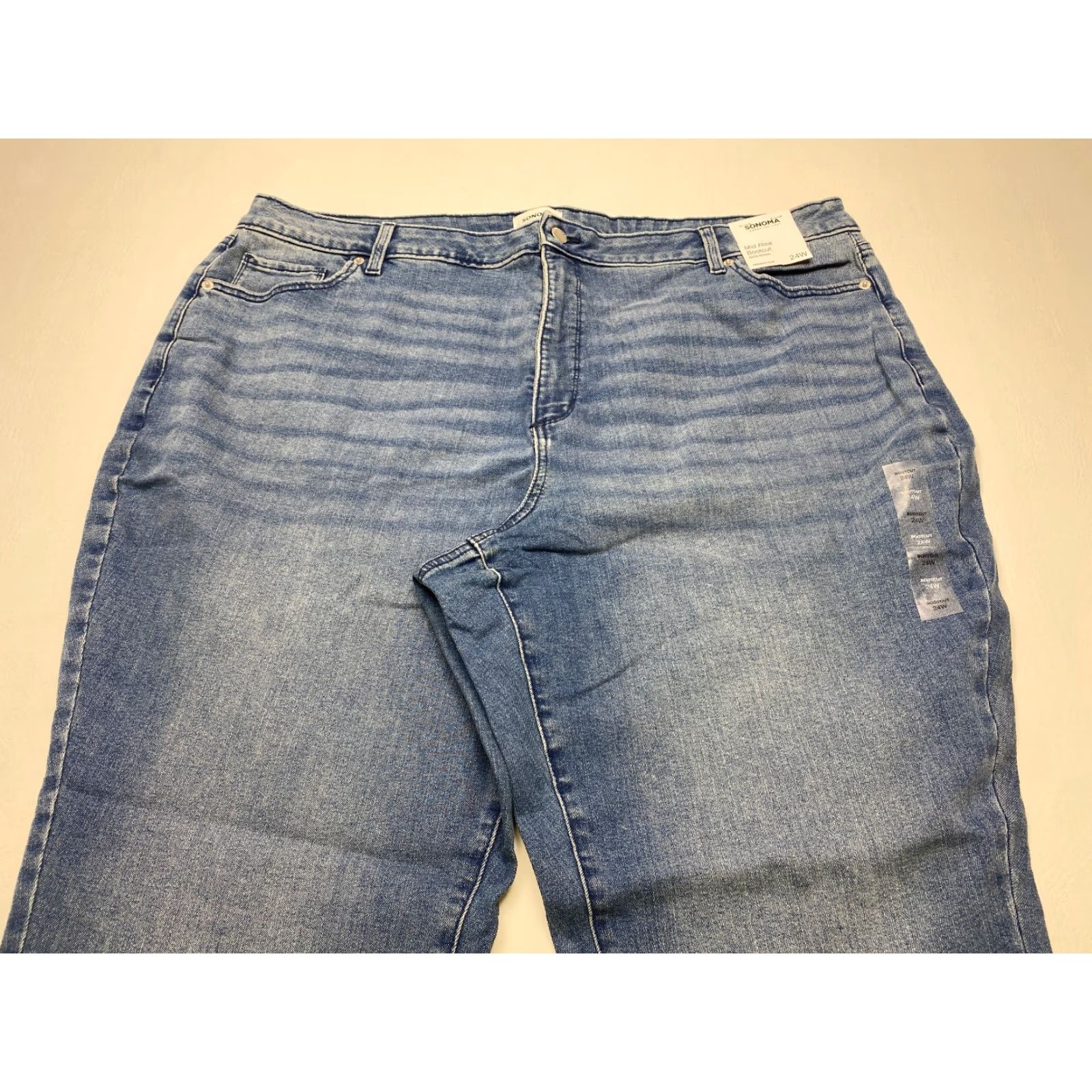 Vintage NWT Sonoma Jeans Plus 24W 44x31 Bootcut Mid Rise Medium Wash Womens Jeans City 5-Pocket Womens, Plus Size, Blue, Sonoma Goods for Life Size 42" / US 20 - 3 Thumbnail
