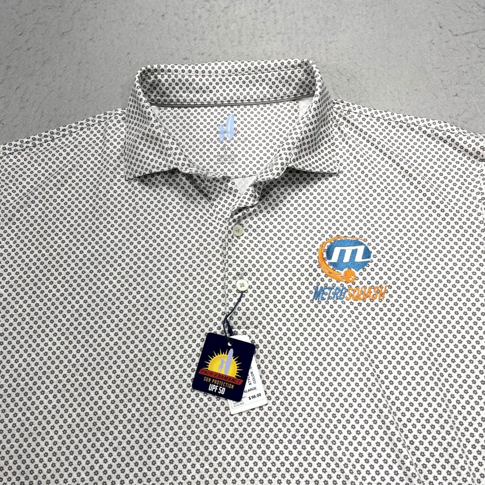 johnnie-O Nike Johnnie-O Polo Shirt Mens XL Gray Tegan Featherweight Golf Squash Logo NWT Size US XL / EU 56 / 4 - 2 Thumbnail