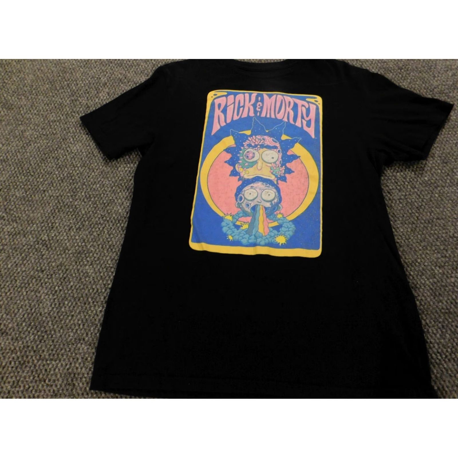 Swims Rick & Morty Mens Shirt Mildu Black T-Shirt Crew Neck Short Sleeve Logo Graphic Adult Swim Cotton Knit Regular M Colorful 90s? Size US M / EU 48-50 / 2 - 3 Thumbnail