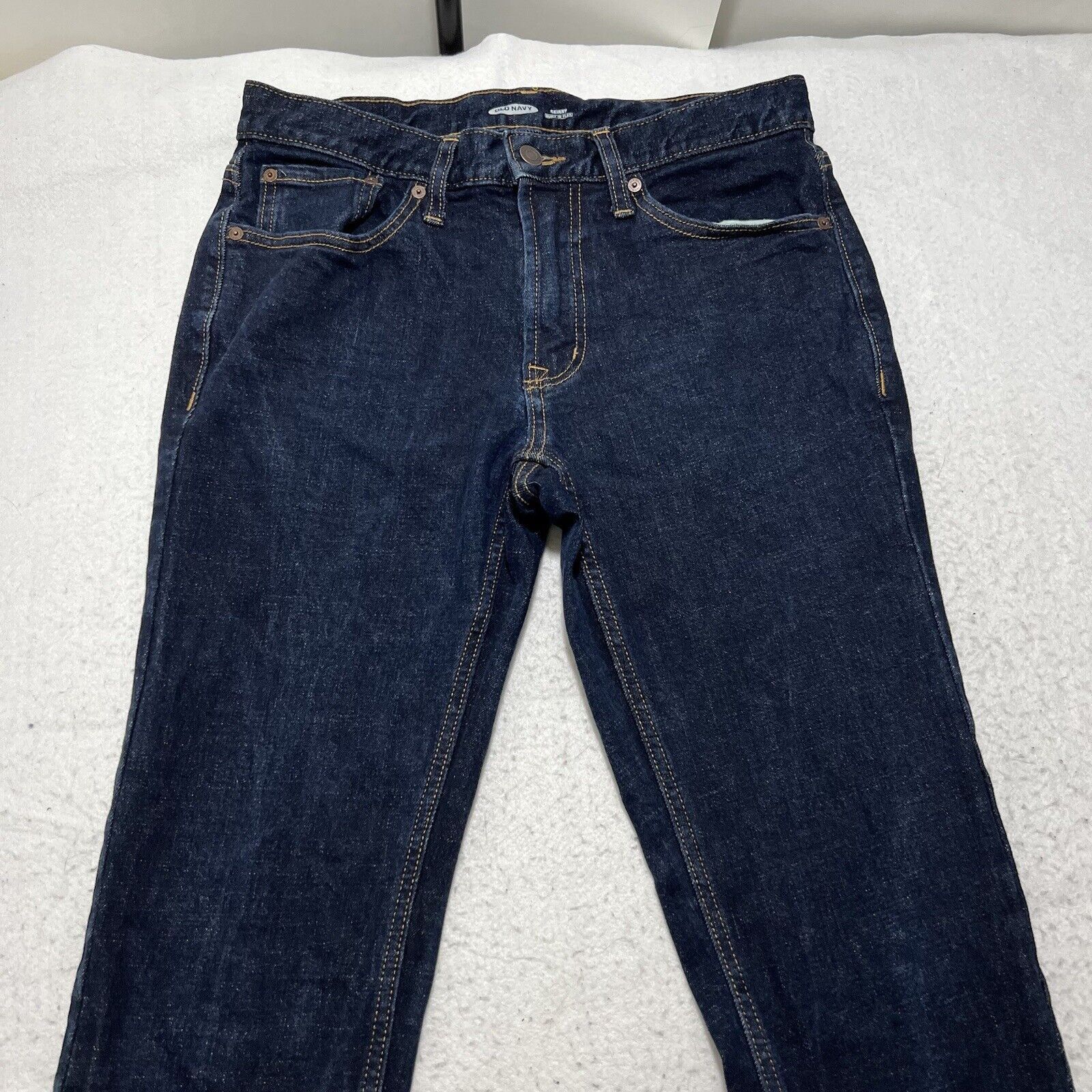 Old Navy Old Navy 32x33 Skinny Denim Jeans Dark Navy Blue Size US 32 / EU 48 - 2 Thumbnail