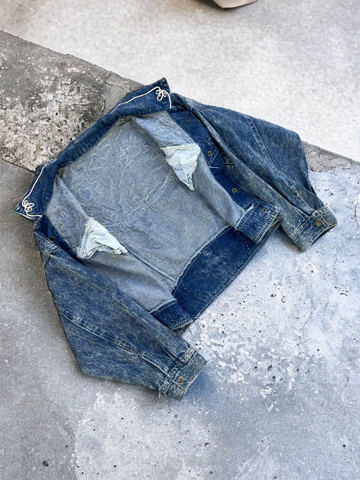Japanese Brand 🔥Vintage Kong Loon Studded Crop Denim Jacket Kapital Style Size S / US 4 / IT 40 - 4 Thumbnail
