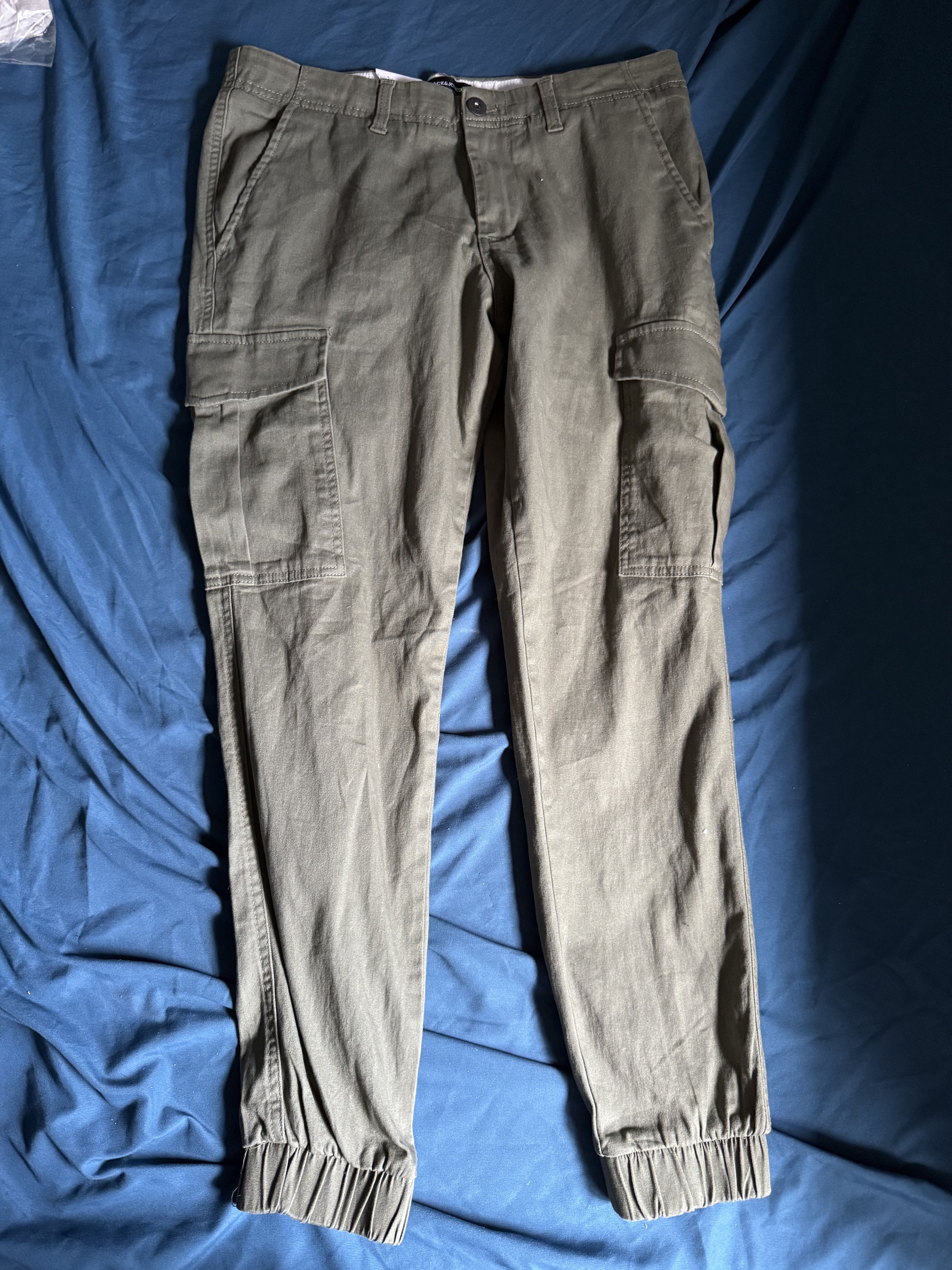 Jack & Jones JACK & JONES Slim Marco Olive Cargo Pants Joggers 34x30 Size US 34 / EU 50 - 2 Thumbnail