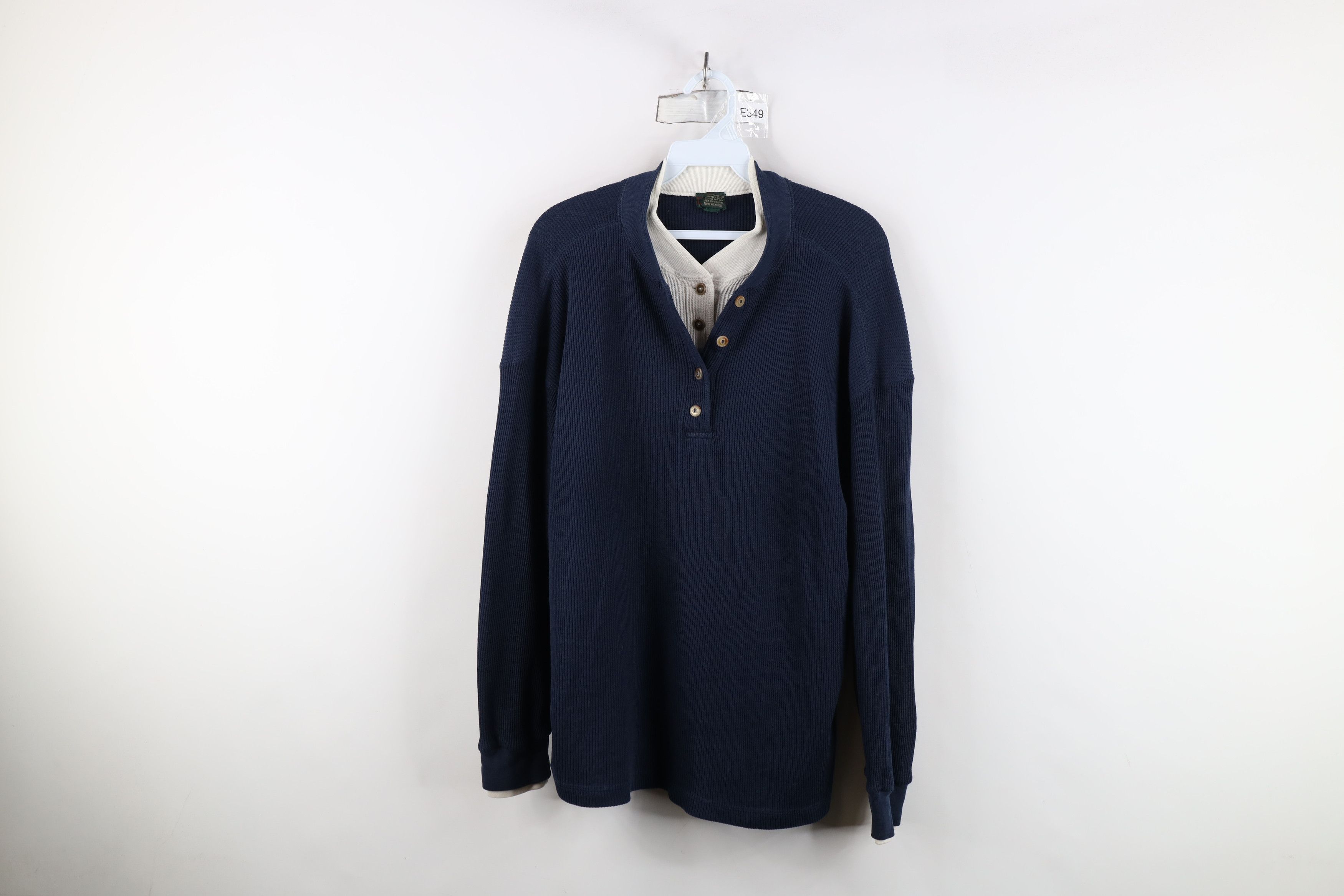 Vintage Vintage 90s Streetwear Layered Thermal Waffle Knit T-Shirt Size L / US 10 / IT 46 - 1 Thumbnail