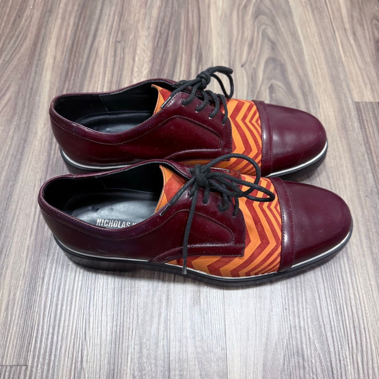 Nicholas Kirkwood Nicholas Kirkwood Striped Leather Derby Shoes Brown 42 Size US 9 / EU 42 - 4 Thumbnail