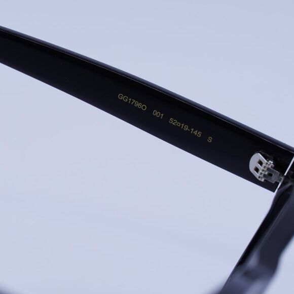 Gucci Gucci GG1796O 001 Eyeglasses Shiny Black 52mm Square Frame Size ONE SIZE - 6 Thumbnail