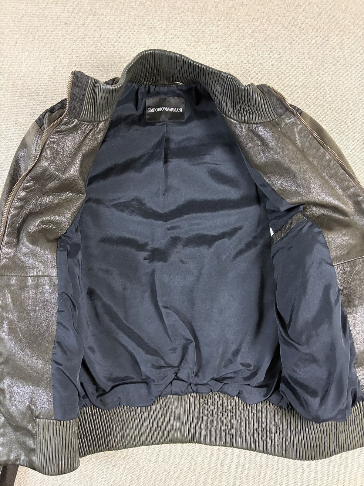 Emporio Armani Emporio Armani Moto Biker Jacket Vintage Archive Brown black Size M / US 6-8 / IT 42-44 - 5 Thumbnail