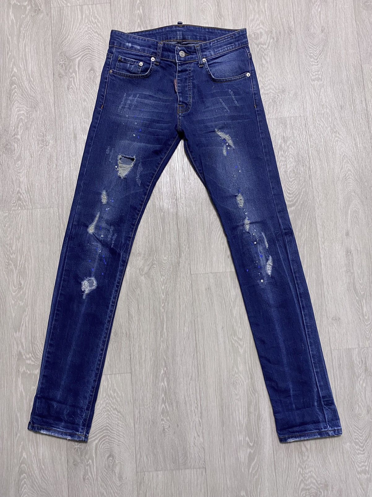 Dsquared2 Women’s Dsquared Washed Torn Distressed Paint Splatter Denim Size 28" / US 6 / IT 42 - 4 Thumbnail