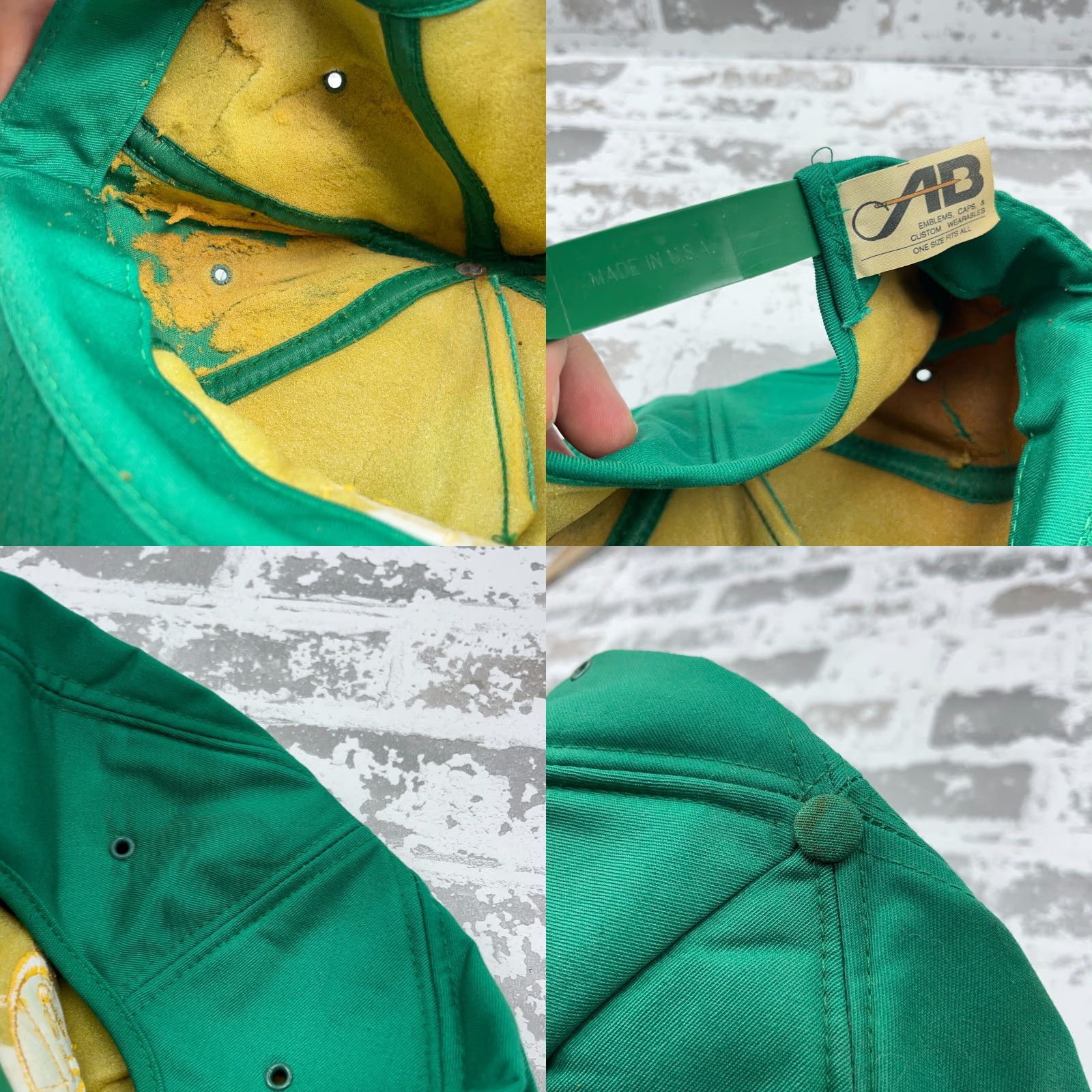 Coal VINTAGE AB Emblems Caps Trucker Hat Mens One Size Green 80s USA Classic Logo Advertising Outdoor Adjustable Cap Size ONE SIZE - 8 Thumbnail