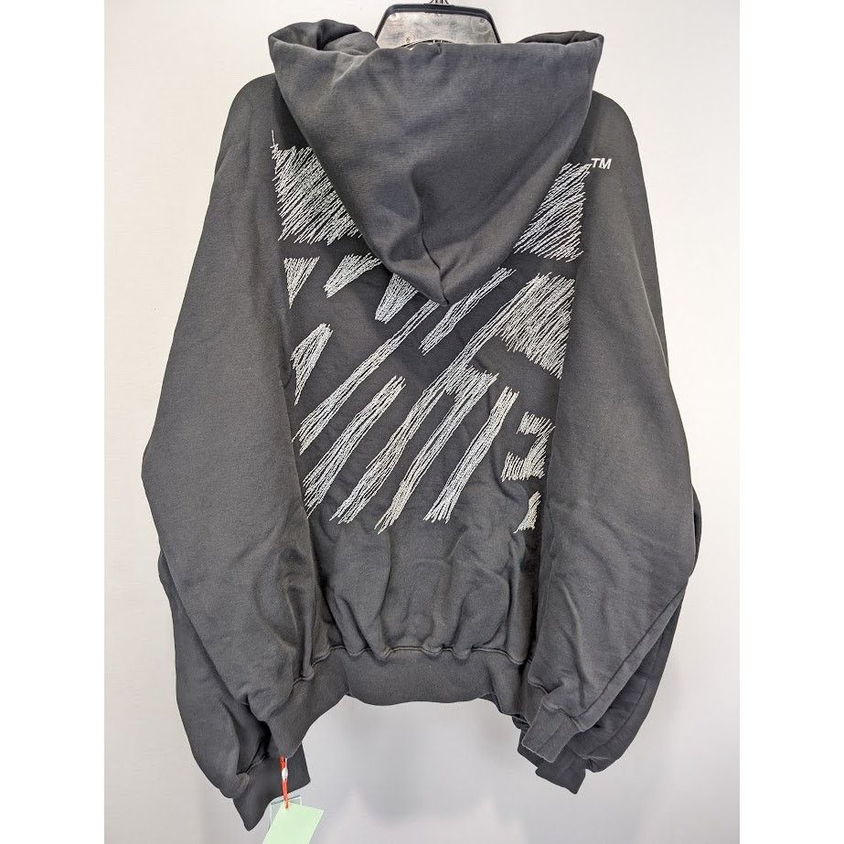 Off-White o1rshd1 Scribble Diag Boxy Hoodie in Black / White Size US XXL / EU 58 / 5 - 9 Thumbnail
