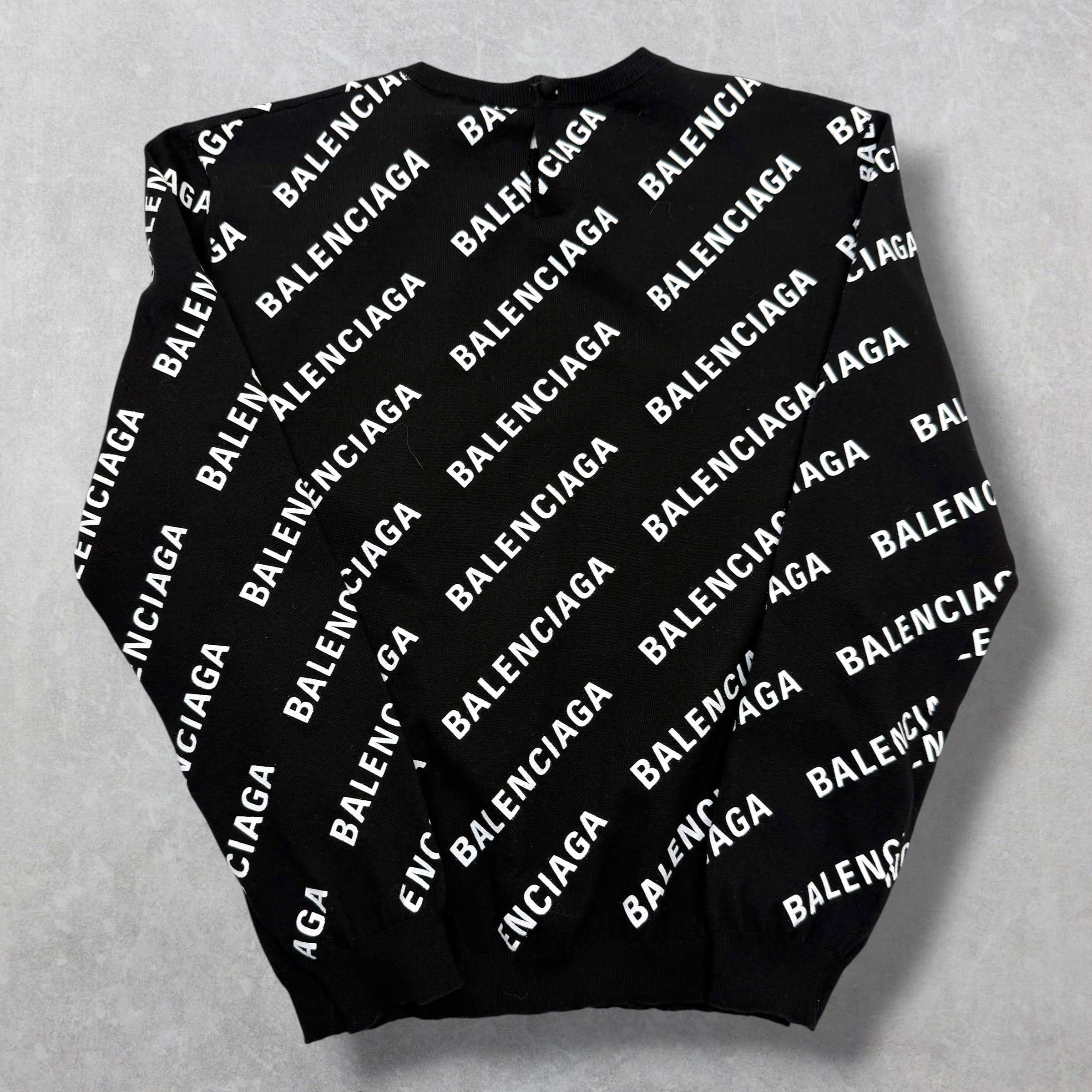 Balenciaga Balenciaga Women's All Over Logo Cropped Sweater M Size M / US 6-8 / IT 42-44 - 3 Thumbnail