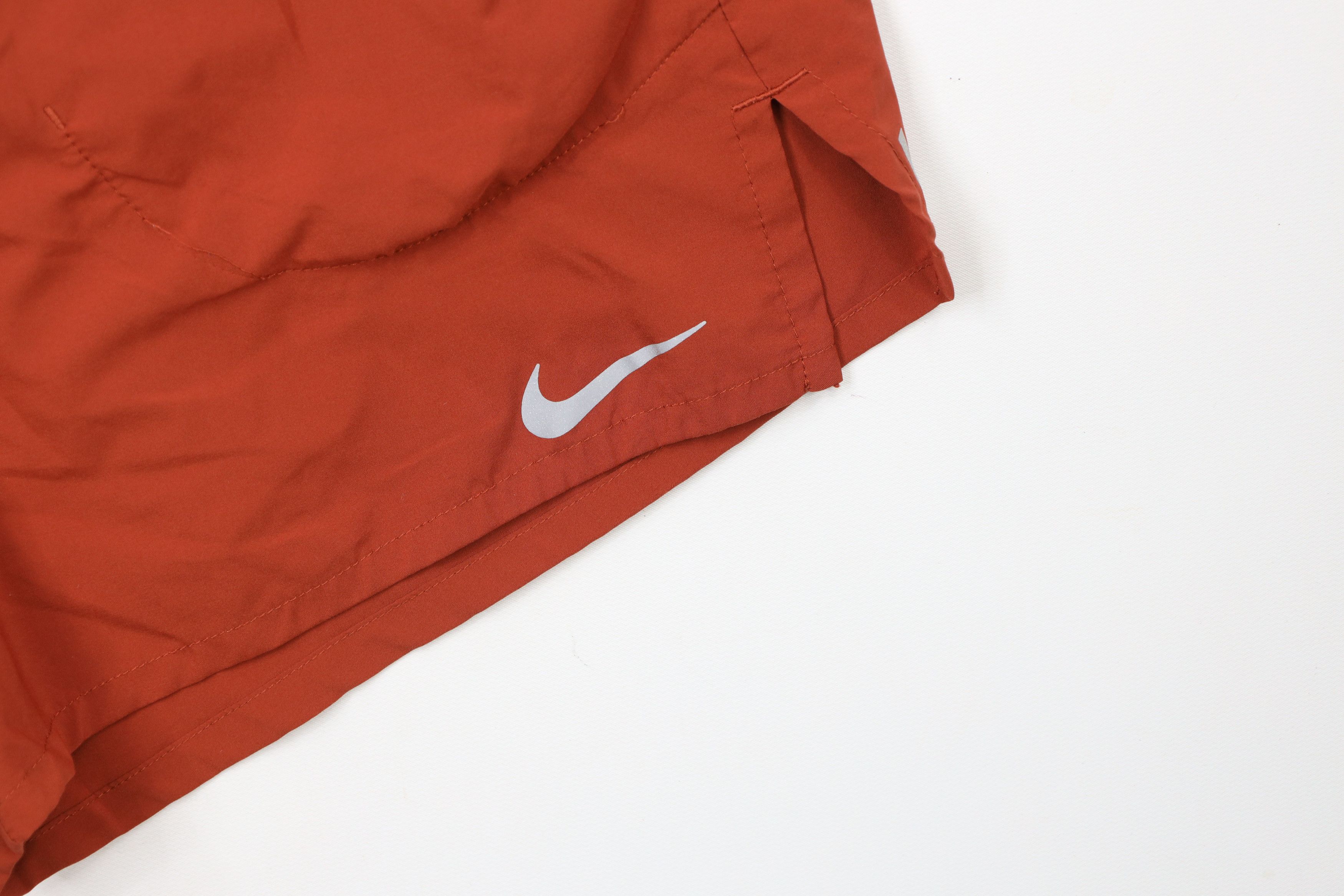 Nike × Vintage Nike Running Swoosh 5" Lined Stride Running Shorts Orange Size US 32 / EU 48 - 4 Thumbnail