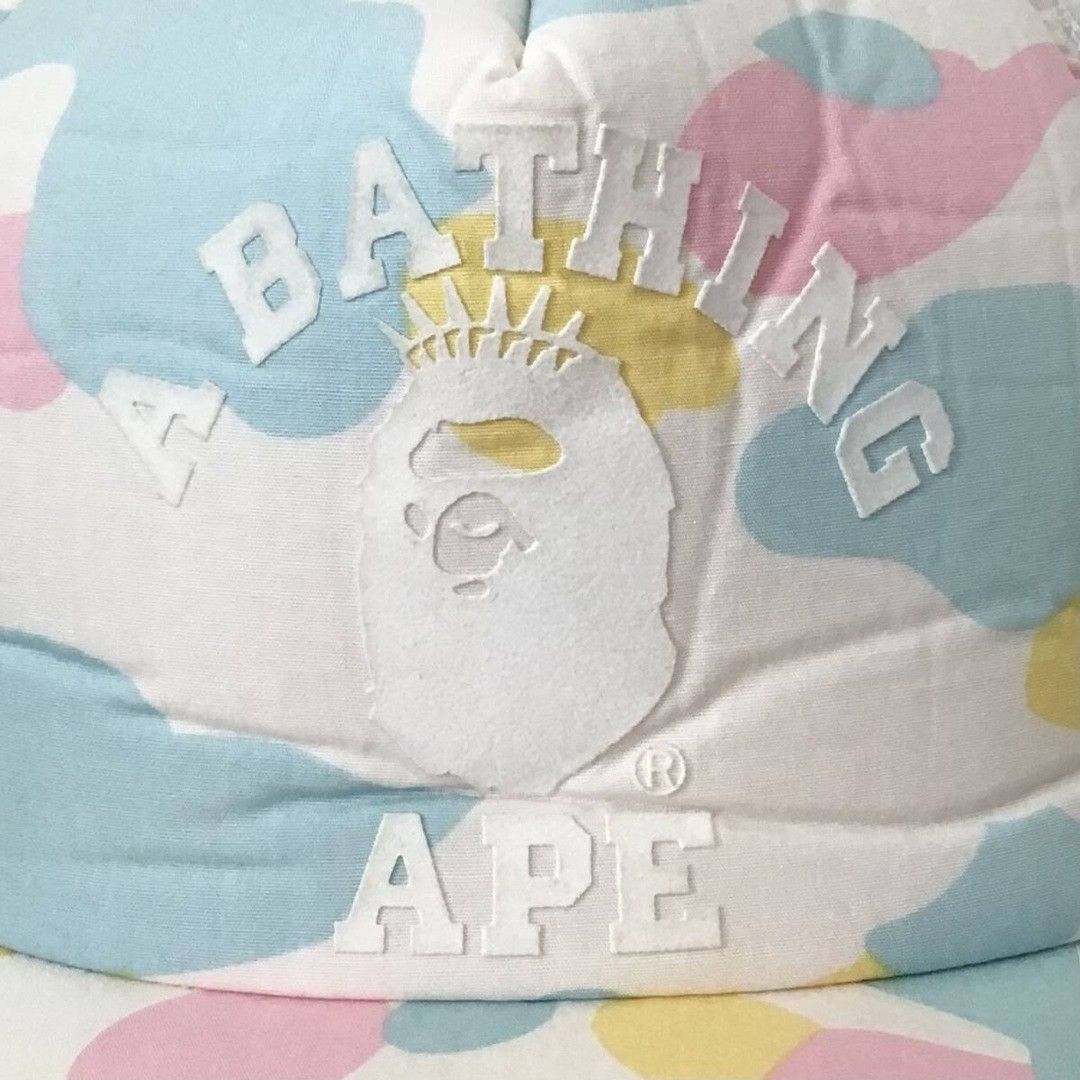 Bape × Nigo BAPE NYC college logo cotton candy camo Tracker Hat Cap NIGO Size ONE SIZE - 2 Thumbnail