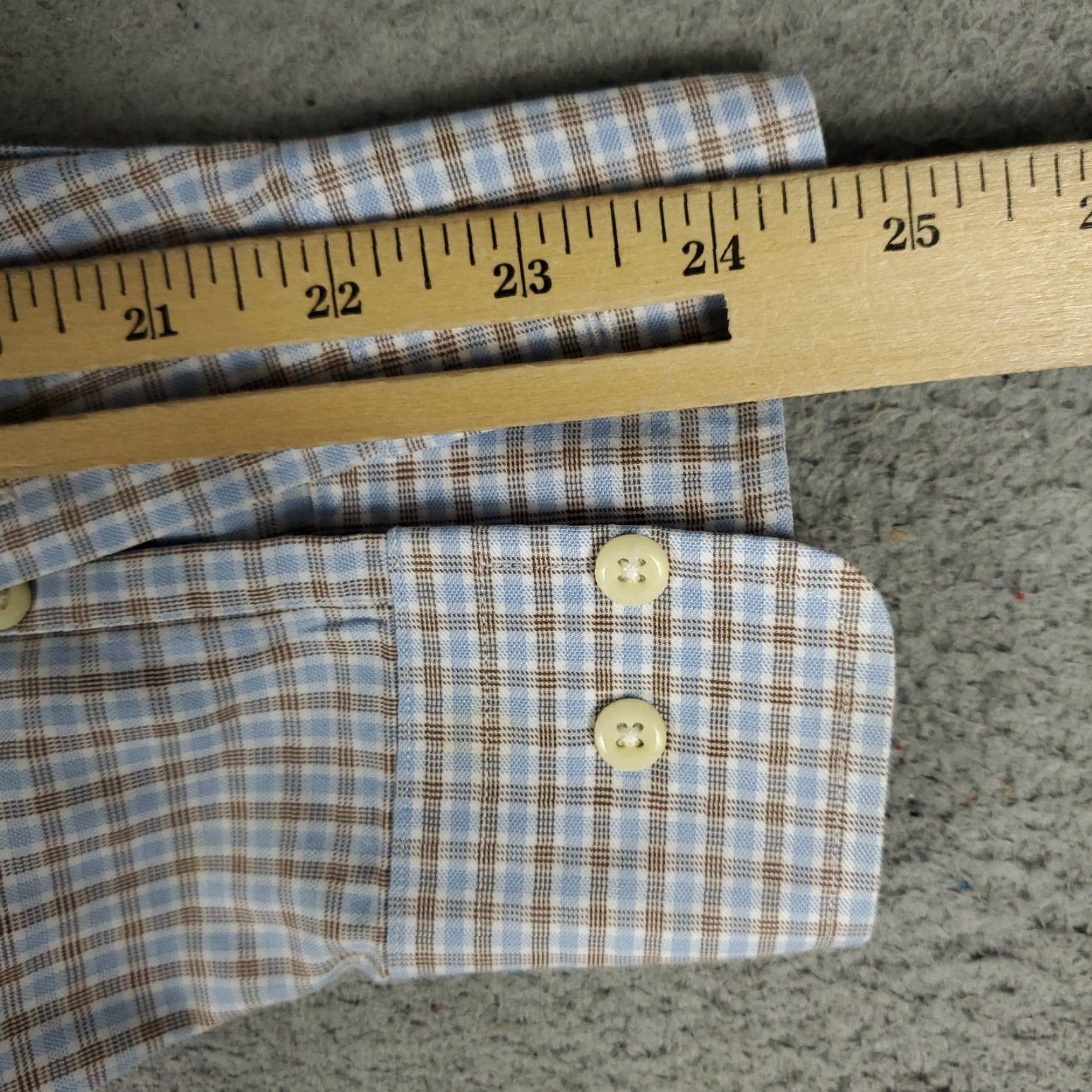 David Donahue David Donahue Shirt Mens 16.5 Brown Plaid Check Dress Button Up Long Sleeve Casual Workwear Vintage No Size 46R - 6 Thumbnail