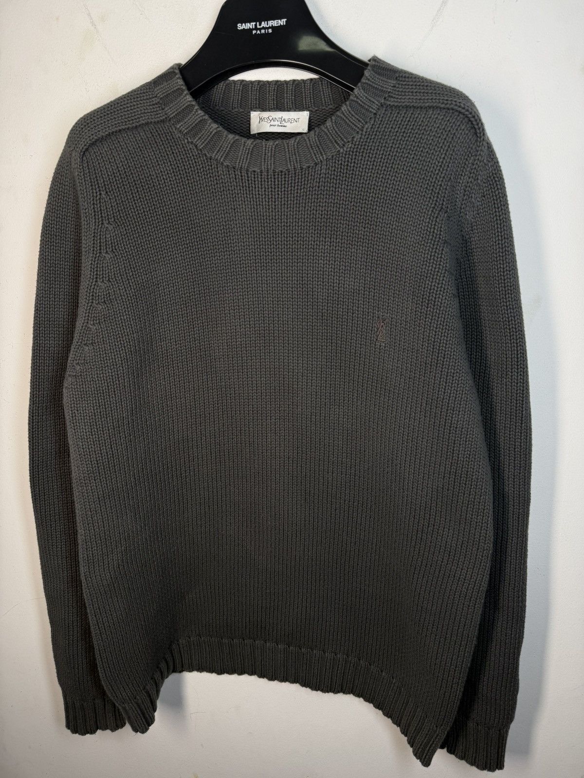 Yves Saint Laurent Heavy YSL Sweater Knit Dark Grey Thick Size US M / EU 48-50 / 2 - 14 Thumbnail