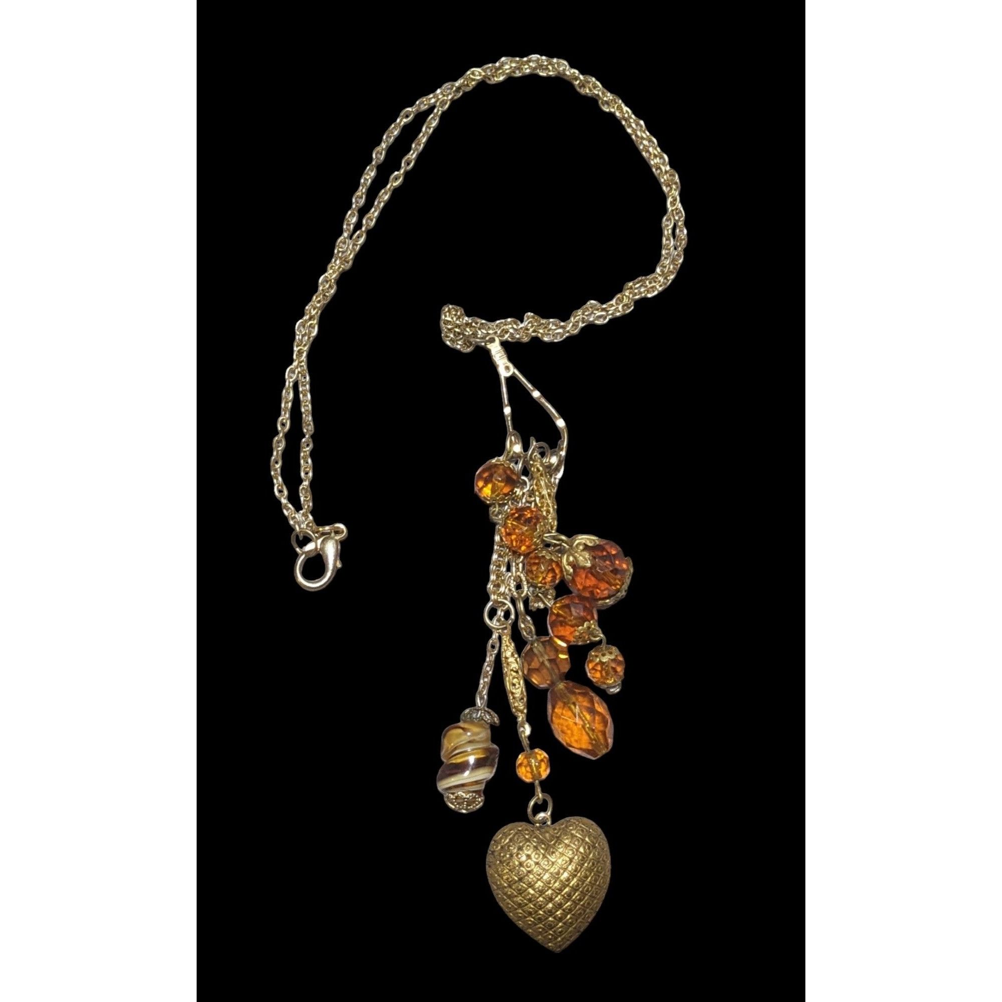 Other Victorian Style Gold And Glass Charm Necklace Size ONE SIZE - 1 Thumbnail