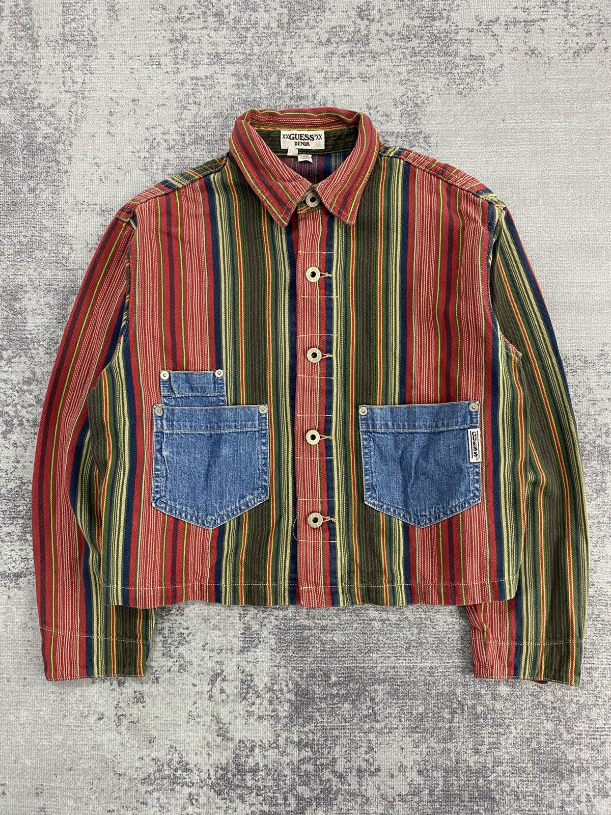 Vintage vintage guess stripe jackets Size S / US 4 / IT 40 - 16 Thumbnail