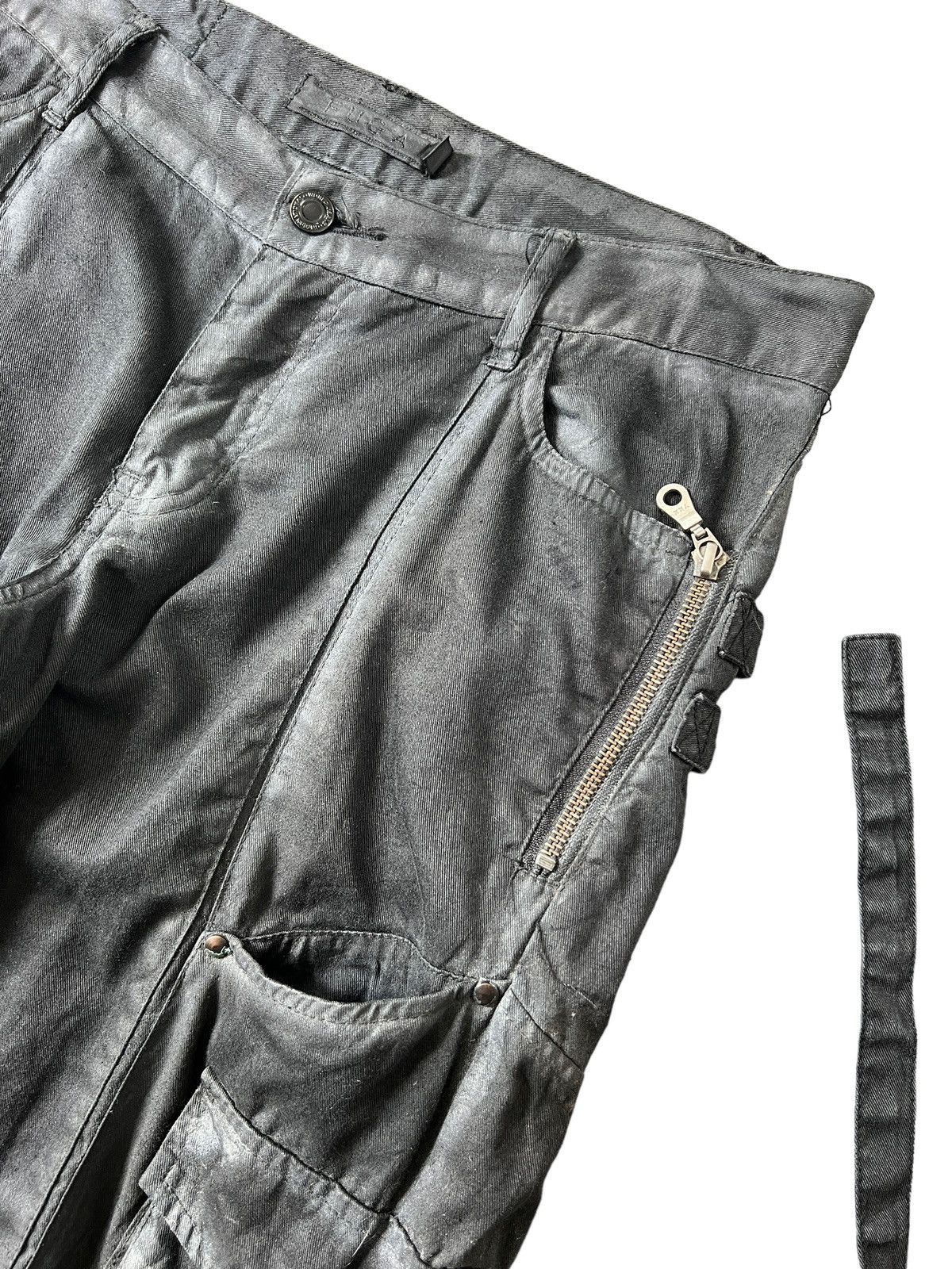 GOSTAR DE FUGA Fuga Black Smoke Bondage Flare Cargo Pants Size US 33 - 6 Thumbnail
