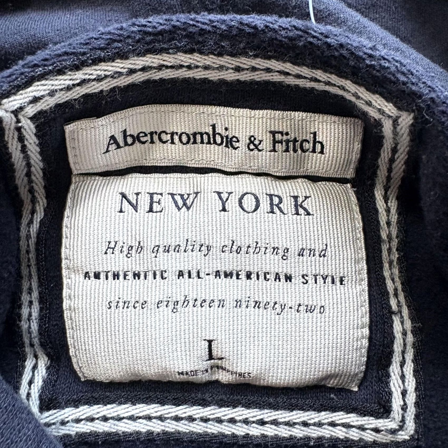 Abercrombie & Fitch Abercrombie & Fitch Hoodie Womens Large Blue Pullover Fleece Sweatshirt Y2K Graphic Print Hooded Raglan Pocket Crew Neck Sweatshirt Size L / US 10 / IT 46 - 4 Thumbnail
