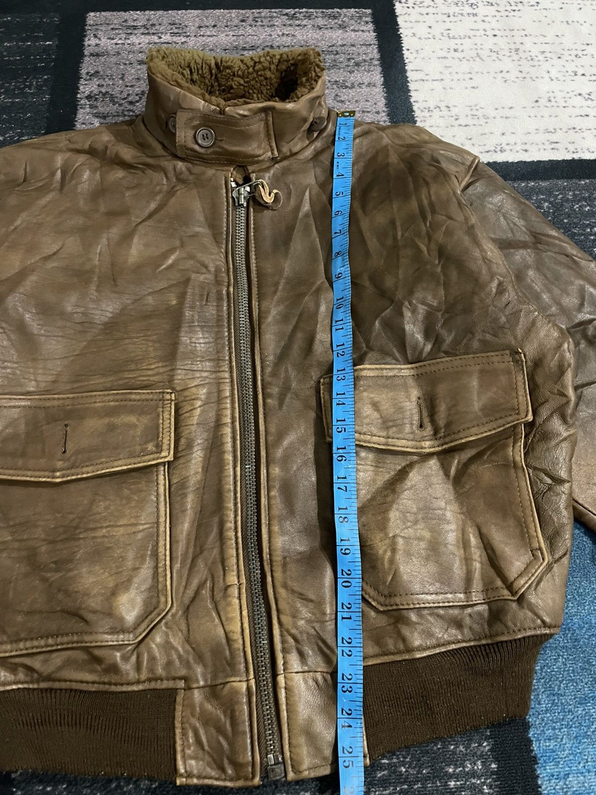 Vintage Vintage Sheep Leather Bomber Jacket Size US L / EU 52-54 / 3 - 21 Thumbnail