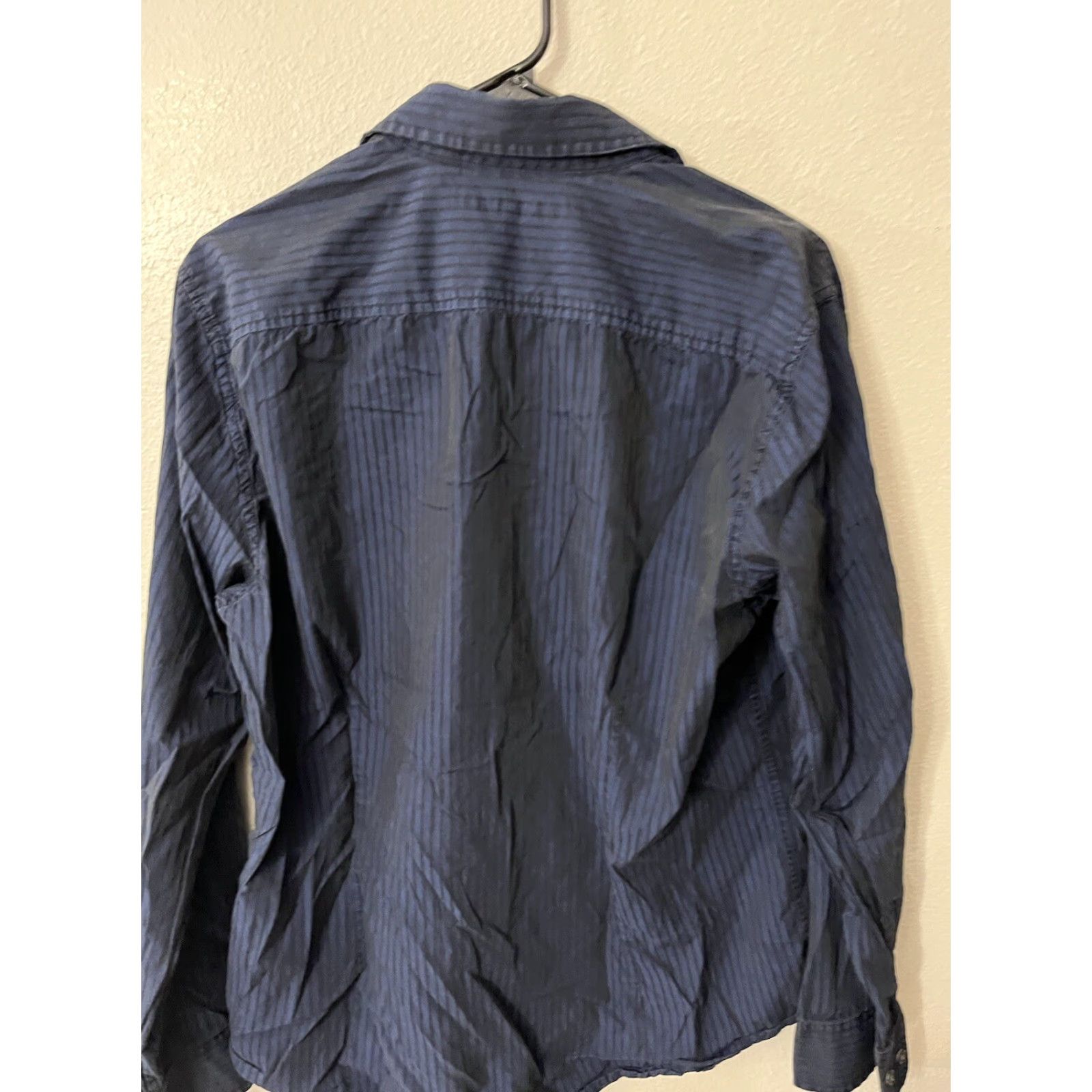 Kenneth Cole Kenneth Cole Button-Down Shirt Men L Blue Striped Wrinkle Free Button Up Shirt Modern Fit Knit Cotton Blend Long Sleeve Size US L / EU 52-54 / 3 - 2 Thumbnail