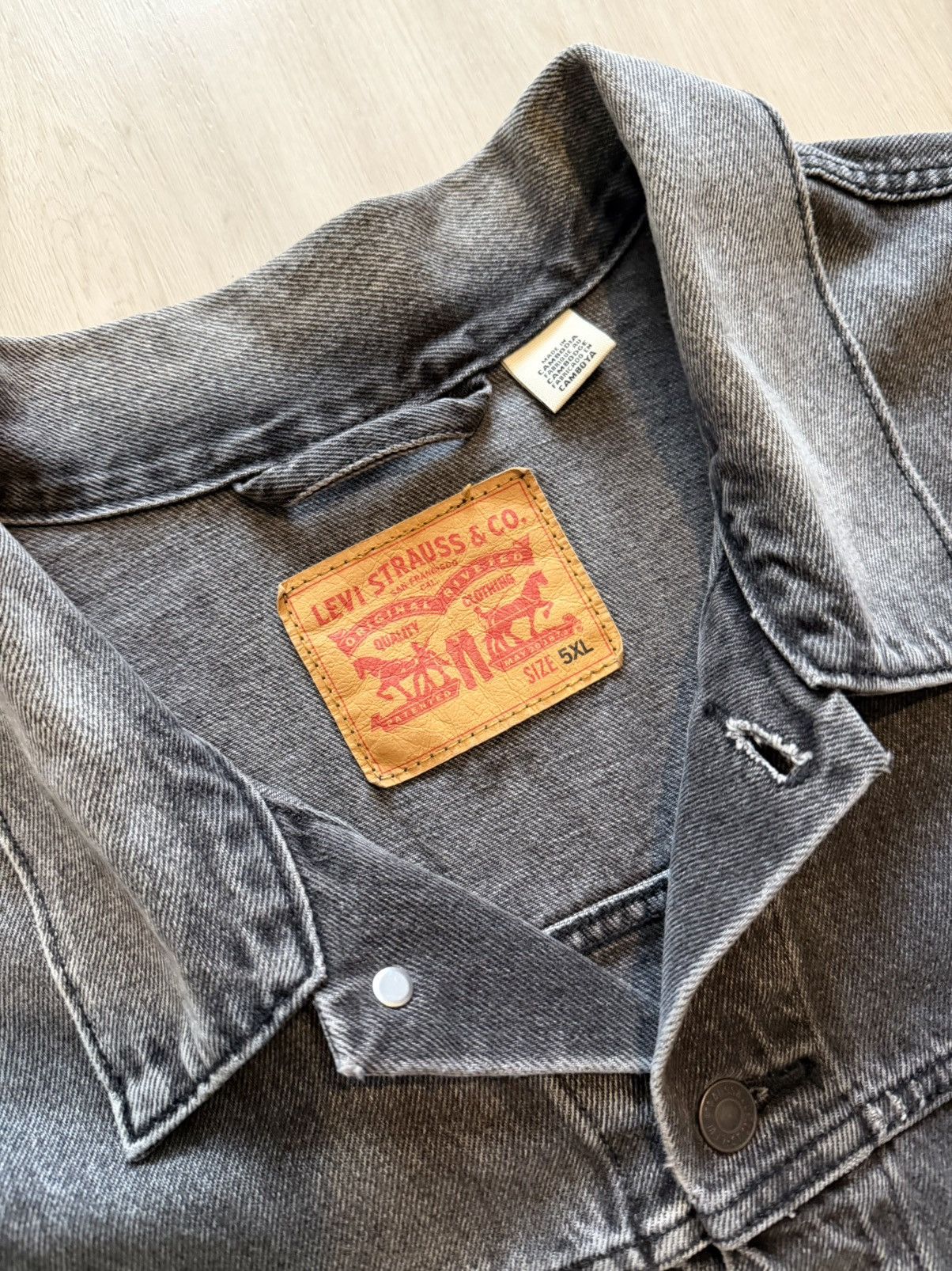 Levi's Levis Trucker Denim Jacket Mens 5XL Clean Faded Distressed Size US XXL / EU 58 / 5 - 3 Thumbnail