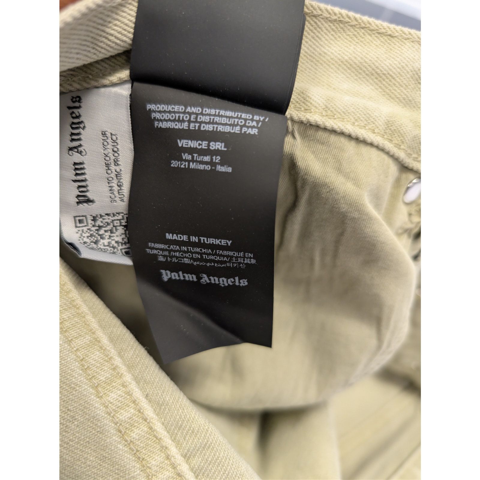 Palm Angels o1rshd1 Bull Logo Patch 5 Pockets Denim Pants in Light Beige Size US 29 - 21 Thumbnail