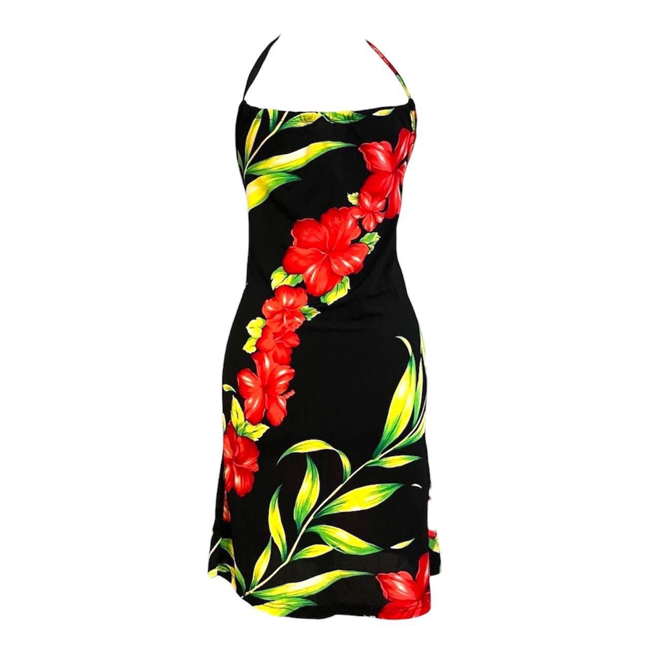 Other Vintage y2k Hawaiian floral coconut girl summer halter dress Size S / US 4 / IT 40 - 1 Thumbnail