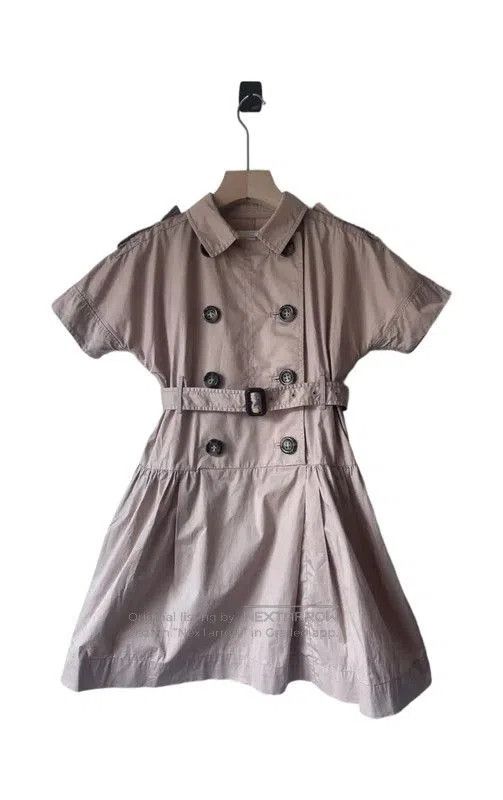 Burberry Burberry Summer Khaki Cotton Dress for Women. Size L / US 10 / IT 46 - 1 Thumbnail