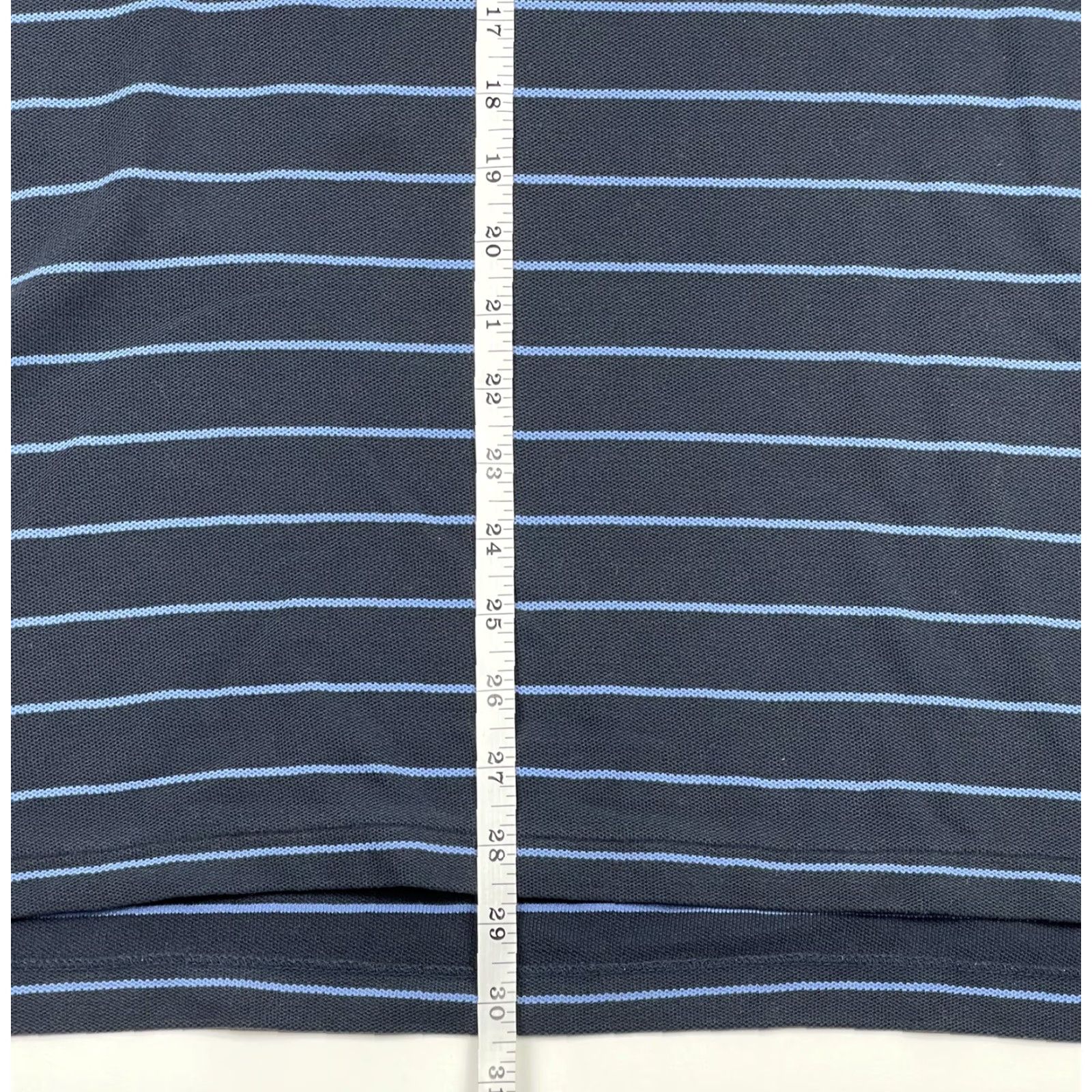 Vintage LL Bean Polo Shirt Striped Navy Light Blue Short Sleeve Sz L Mens Size US L / EU 52-54 / 3 - 7 Thumbnail