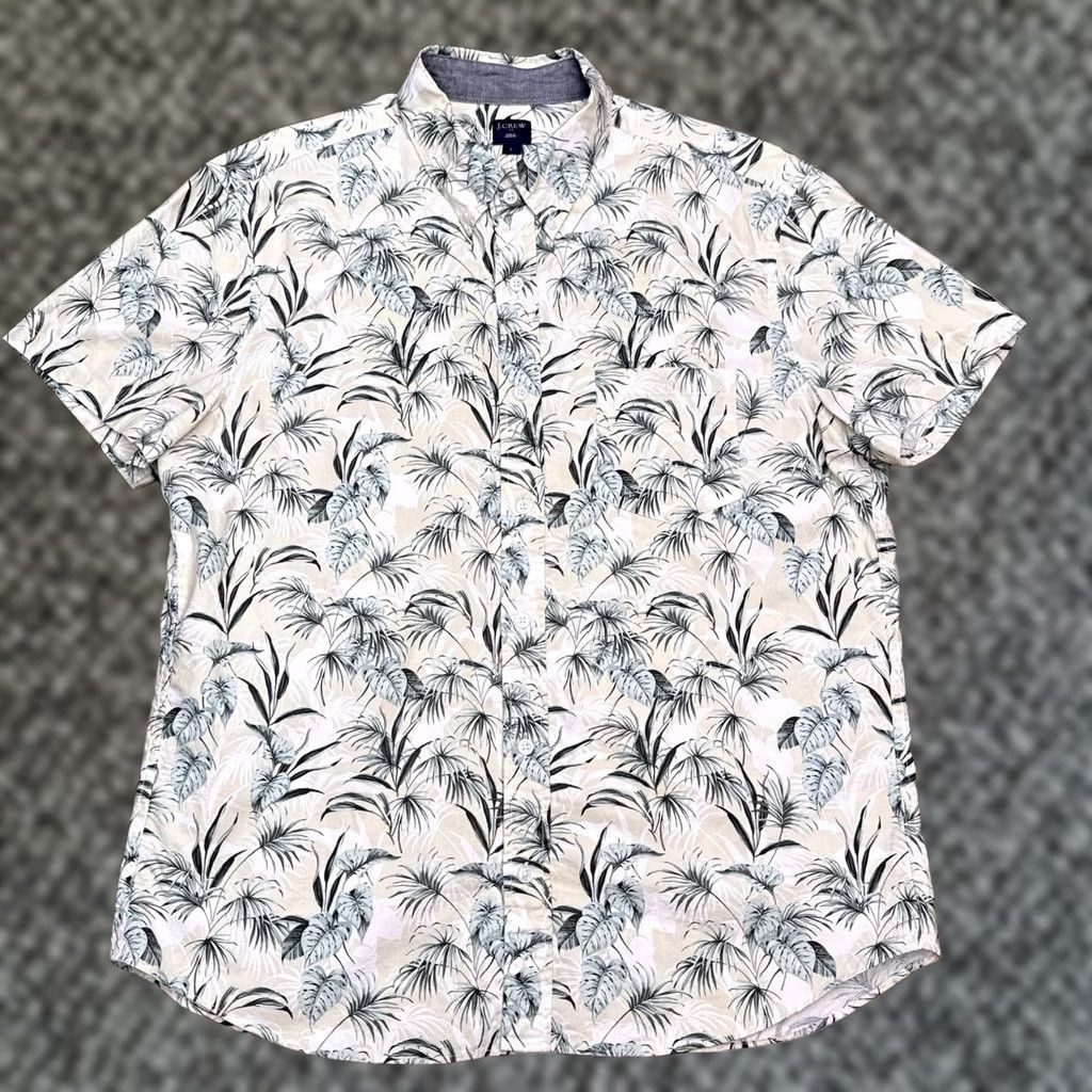 J.Crew J Crew Hawaiian Shirt Mens Large Tan Yellow Button Up Size US L / EU 52-54 / 3 - 1 Thumbnail