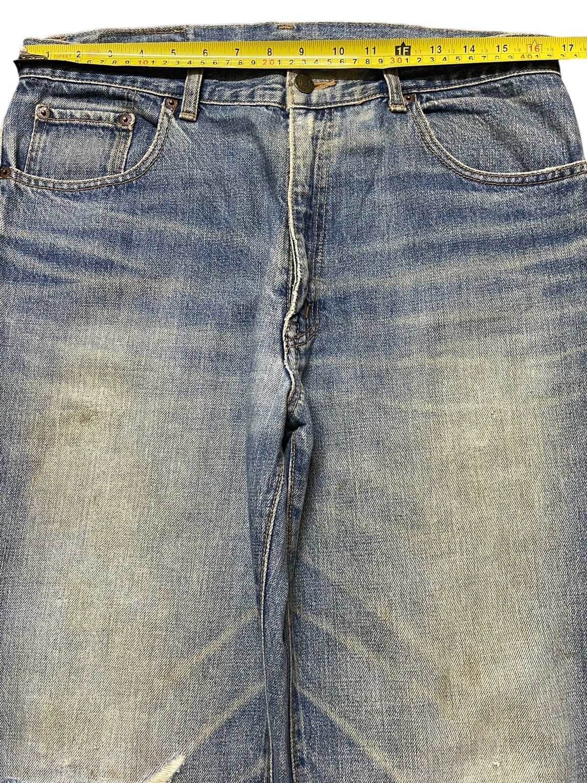 In The Attic Vintage Japanese Brand Mud Wash Faded Distress Loose Jeans Size US 33 - 11 Thumbnail