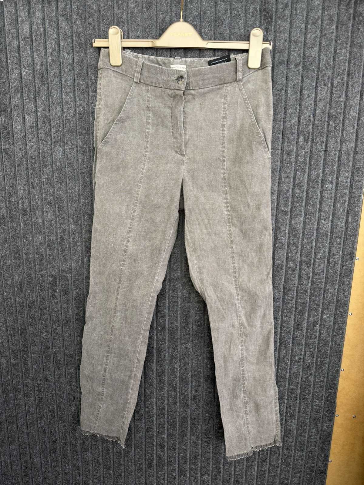 Annette Gortz Vintage Annette Gortz Gray Linen Blend Cropped women’s Pants Size 25" / US 0 / IT 36 - 3 Thumbnail