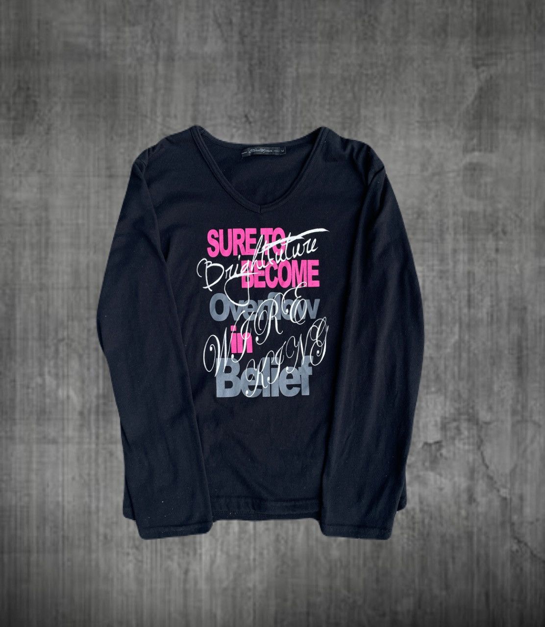 If Six Was Nine 2000s Japanese archive Vkei Poem V-neck Long Sleeve Tee Y2K Size US S / EU 44-46 / 1 - 1 Thumbnail