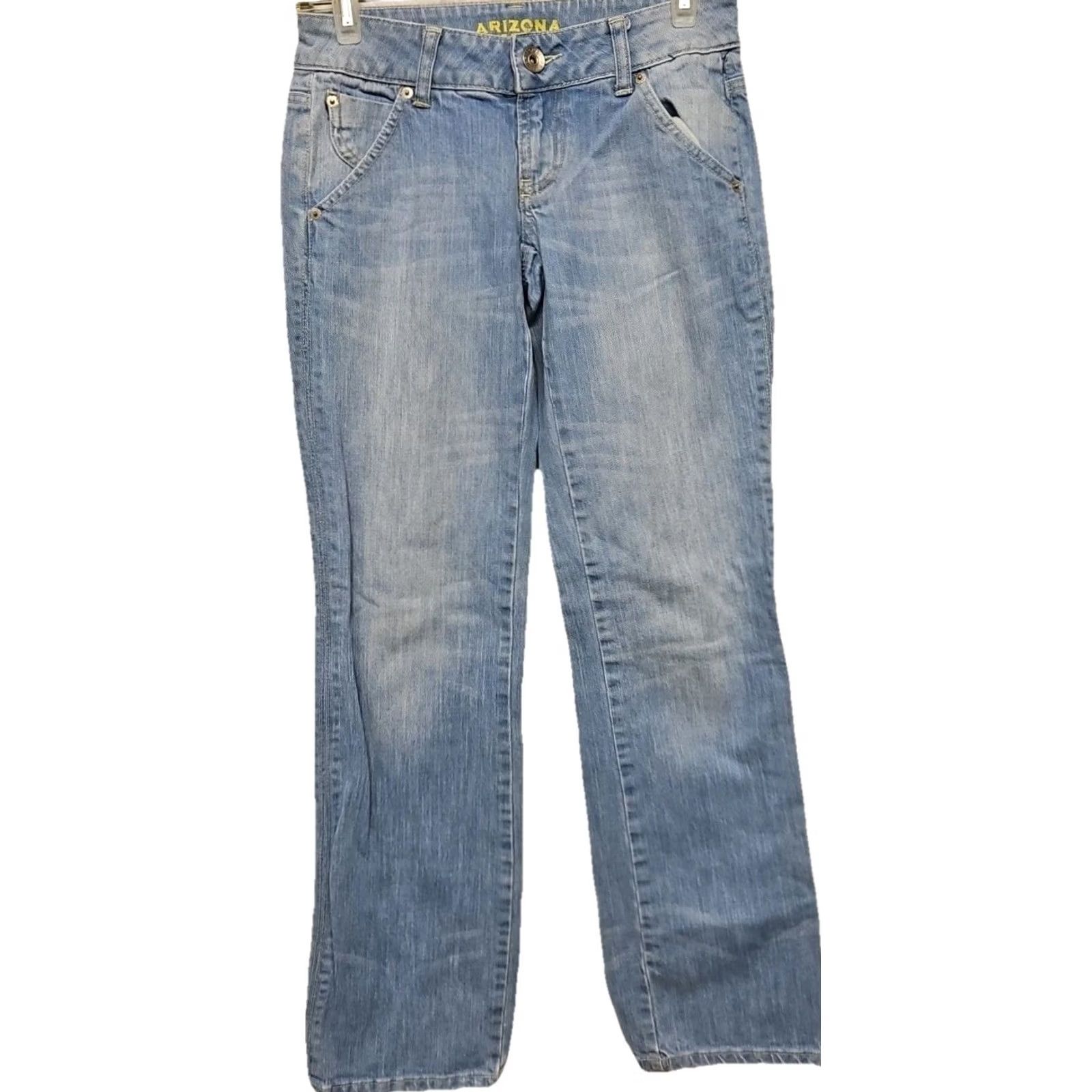 Vintage VINTAGE Y2K AriZona Jeans Women’s Straight Blue 28x29 Regular Mid Rise Embroidered Pockets Denim Cotton Blend USA Hong Kong Ladies Size 28" / US 6 / IT 42 - 2 Thumbnail