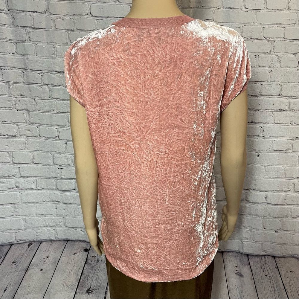 Theory New Theory Crushed Crinkle Velvet Antique Rose Rayon Silk T Size XS / US 0-2 / IT 36-38 - 5 Thumbnail